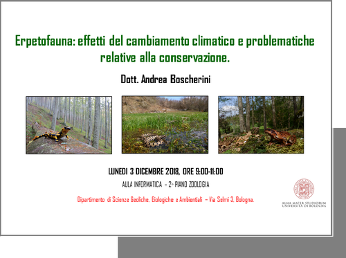 Erpetofauna: effetti del cambiamento climatico e problematiche relative alla conservazione - Dott. Andrea Boscherini
